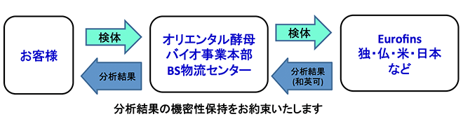 検体／分析結果の流れ