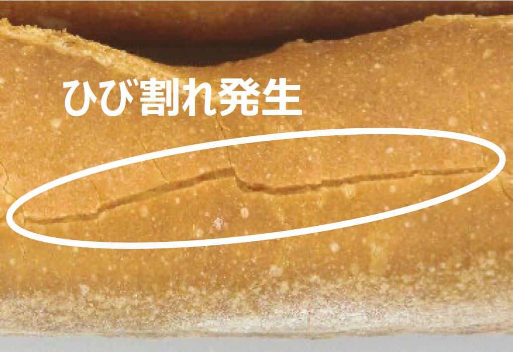 バゲットにおける従来品の表皮破損効果