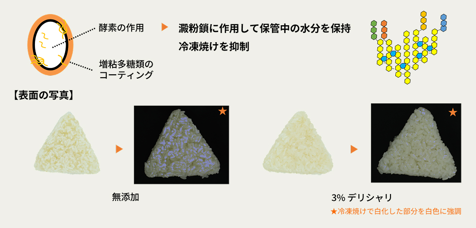 米飯用品質向上剤「デリシャリ」の冷凍焼けに対する効果