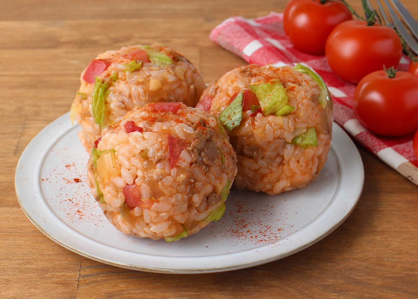 タコライスおにぎりのレシピ画像